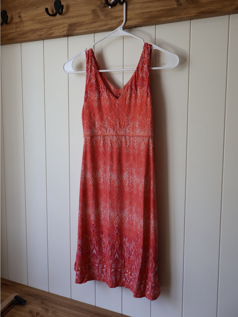 Athleta Coral-Pink Printed Modal Tank Dress Summer Coverup XS Women’s - Picture 2 of 5